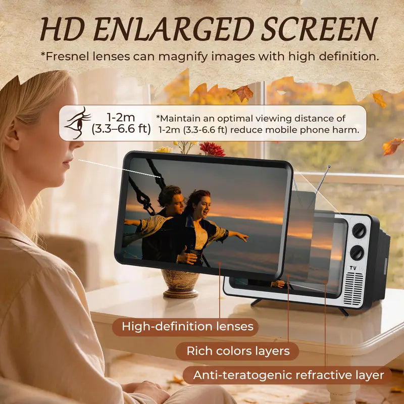 📺 Retro TV Phone Screen Magnifier – Foldable HD Mini Cinema