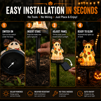 TODAY'S SPECIAL OFFER-50% OFF 🔥🎃 Solar Vintage Patchwork Ghost Garden Light