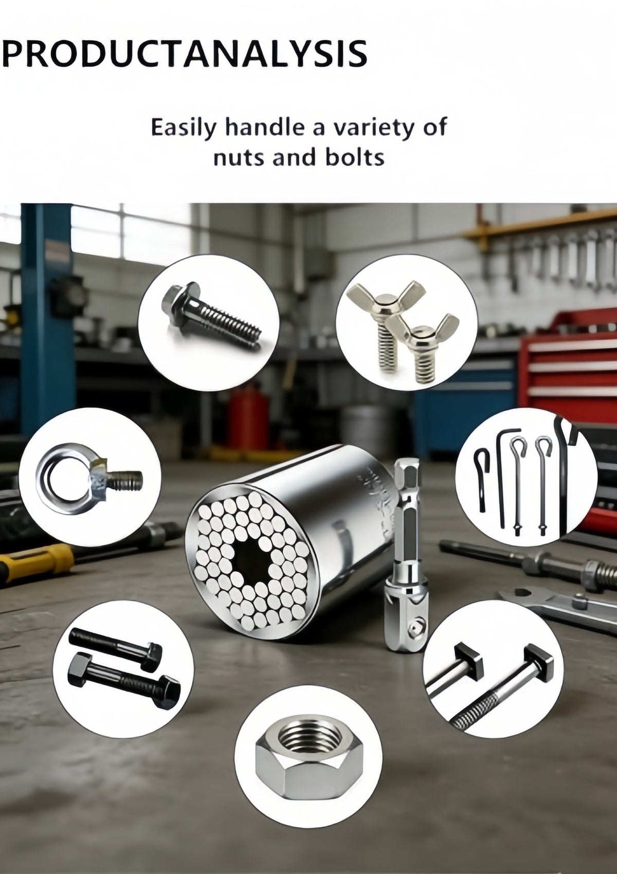 One Socket Fits 7–19 mm Nuts & Bolts
