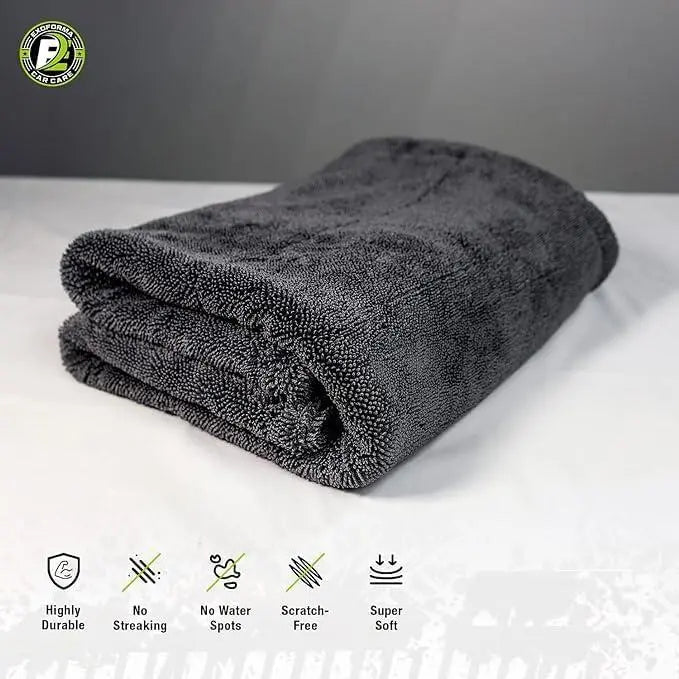 🚗 One-Towel Drying Power – 1300GSM Microfiber Mega Drier with Edgeless Design, Lint-Free & Gentle on Paint for Trucks, SUVs