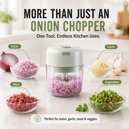 🧅 Mini Electric Food Chopper – Chop, Grind & Prep Fresh Ingredients in Seconds