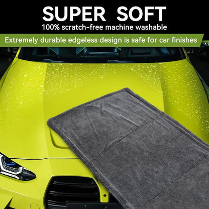🚗 One-Towel Drying Power – 1300GSM Microfiber Mega Drier with Edgeless Design, Lint-Free & Gentle on Paint for Trucks, SUVs