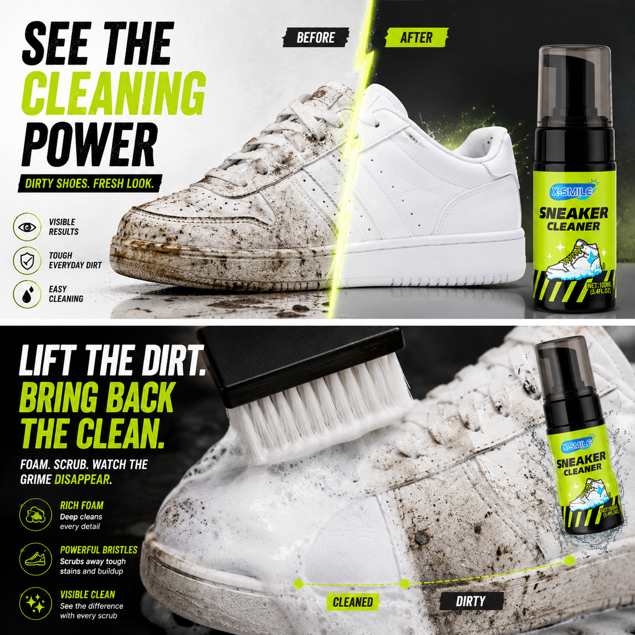 👟 4-in-1 Sneaker Cleaning Kit | Deep Clean & Refresh Everyday Shoes