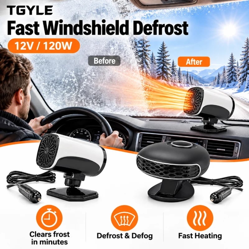 🔥HOT SALE🔥Portable Car Heater Defroster with 360-Degree Rotating Base