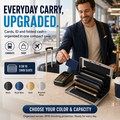 RFID-Blocking Stainless Steel Card Wallet – Organized, Secure & Pocket-Ready 🔒