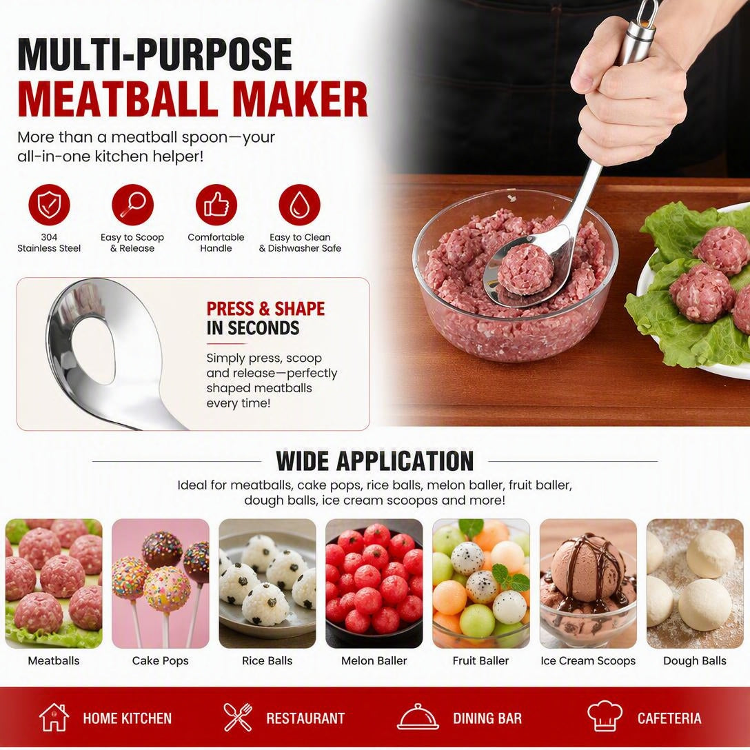 🥩304 Stainless Steel Meatball Scoop Ball Maker Tool🥄