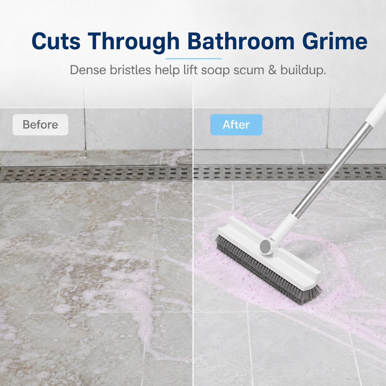 🧼 FlexClean™ 3-in-1 Floor Scrub Brush