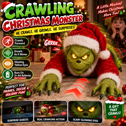 😈 Crawling Christmas Mischief Creature – Lights, Sound & Motion