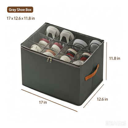 ✨ Foldable Shoe Storage Organizer – Dustproof Clear Cover Closet Box With Compartments