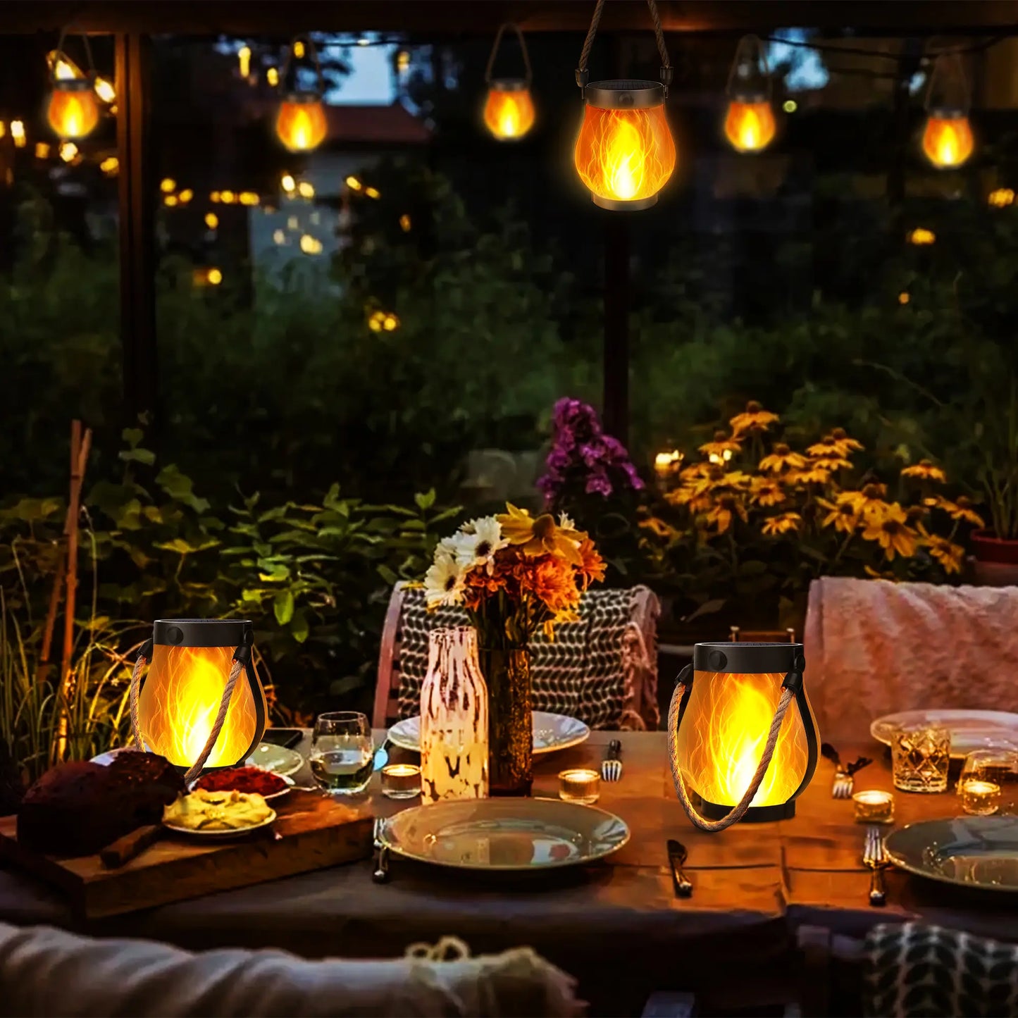 🎃2-Pack – Solar Flickering Flame Lanterns