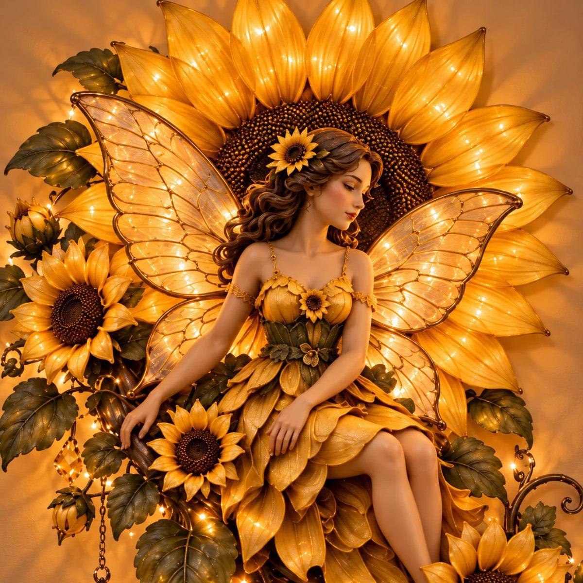 🌹🧚‍♀️Enchanted Flower Fairy Wall Light✨Cascading Floral Decor