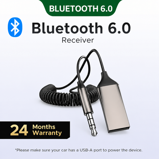 🚗 Bluetooth 6.0 AUX Adapter for Car | Wireless Music & Hands-Free Calling