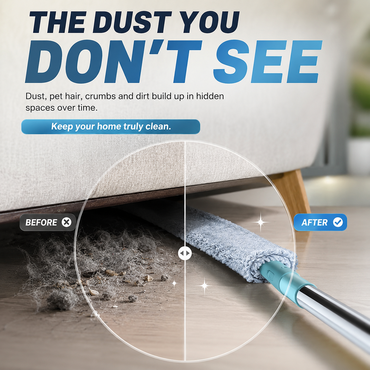 🧹 Flexible Microfiber Duster – Bend, Reach & Clean Hidden Dust