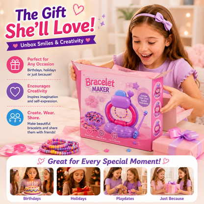 💖 Cool Maker Bracelet Maker Kit – DIY Friendship Bracelet Machine with 1200+ Colorful Beads | Creative Jewelry Craft Gift for Girls 5+