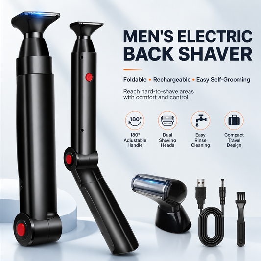 Men's Electric Back Shaver with Long Handle