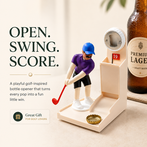🏌️ 50% Off Today 🍾 Interactive Golfer Bottle Opener