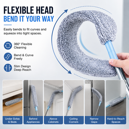 🧹 Flexible Microfiber Duster – Bend, Reach & Clean Hidden Dust