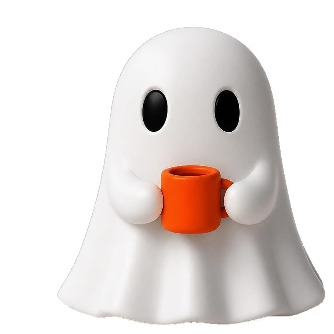 👻 Halloween Ghost Drink Holder – Cute Resin Ghost Decor for Drinks, Desk & Party Decorations