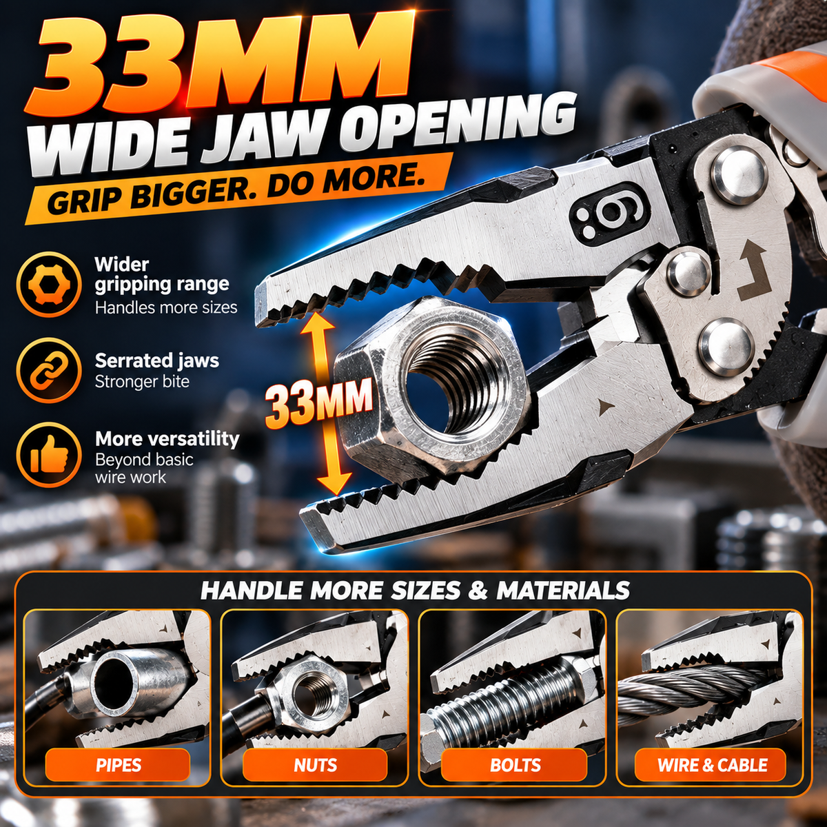 ⚡ Self-Locking Ratchet Pliers — More Grip, Less Effort