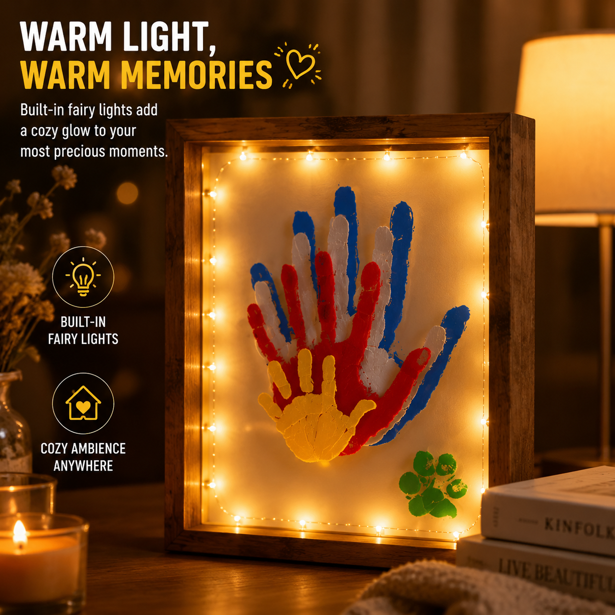 DIY Handprint Keepsake Kit for Family – Clay Imprint Craft Frame for Couple, Parent & Child – Creative Gift