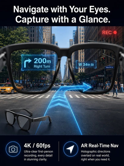 🕶️ AI Smart Translation Glasses – Real-Time Language Translator Glasses with Photochromic Lenses & HD Audio for Travel and Business