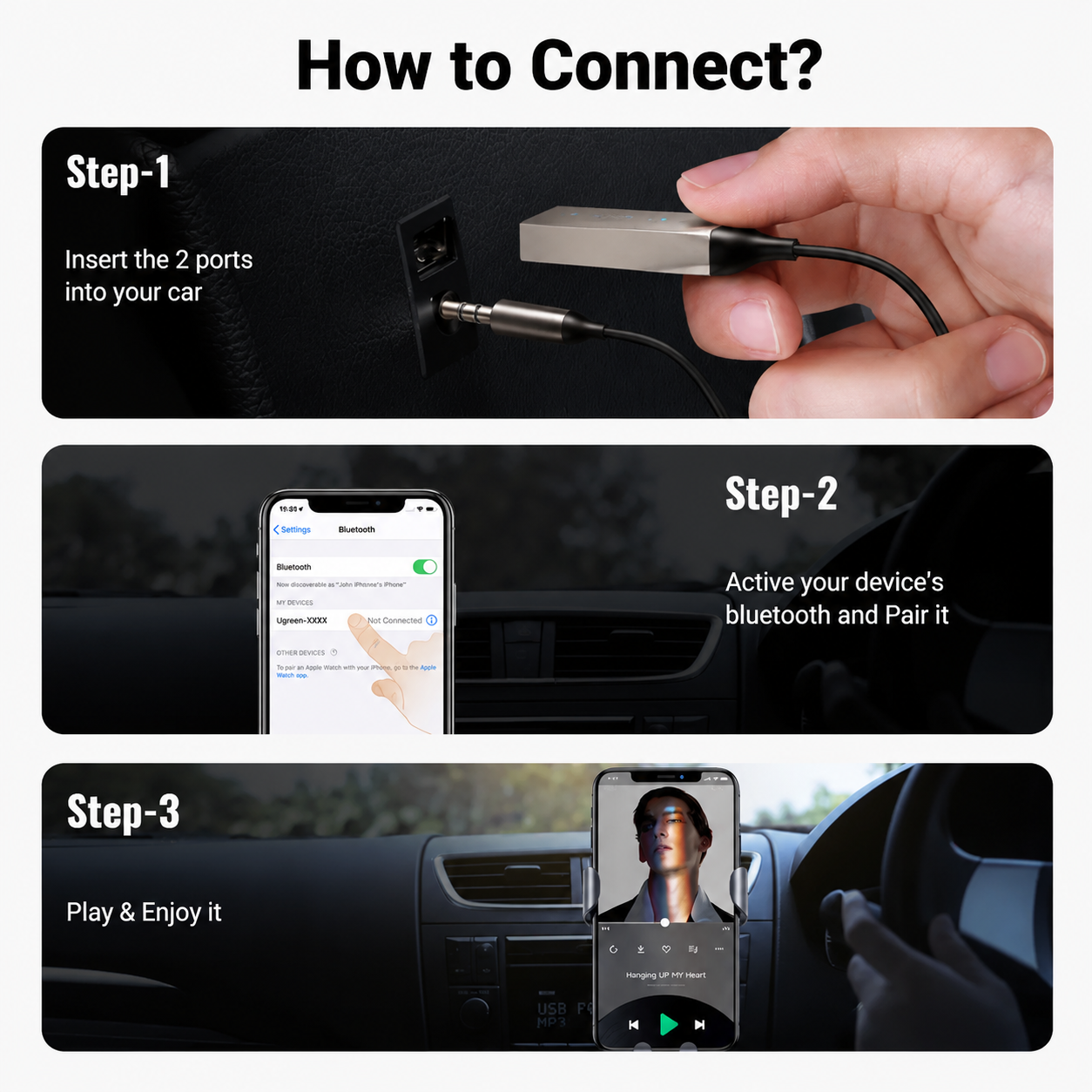 🚗 Bluetooth 6.0 AUX Adapter for Car | Wireless Music & Hands-Free Calling