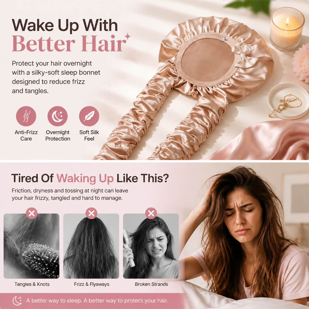 Luxury Satin Hair Bonnet | Wake Up With Smooth & Beautiful Hair