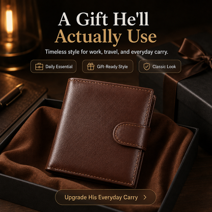 👔Men's Leather Wallet With Multiple Card Slots | Slim Bifold Wallet