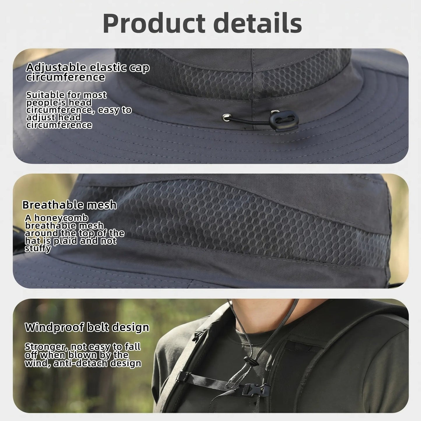 🔥2026 New 3-Solar-Fan Cooling Hat — UPF50+ Sun Protection, Triple-Power Rechargeable, & Water-Resistant