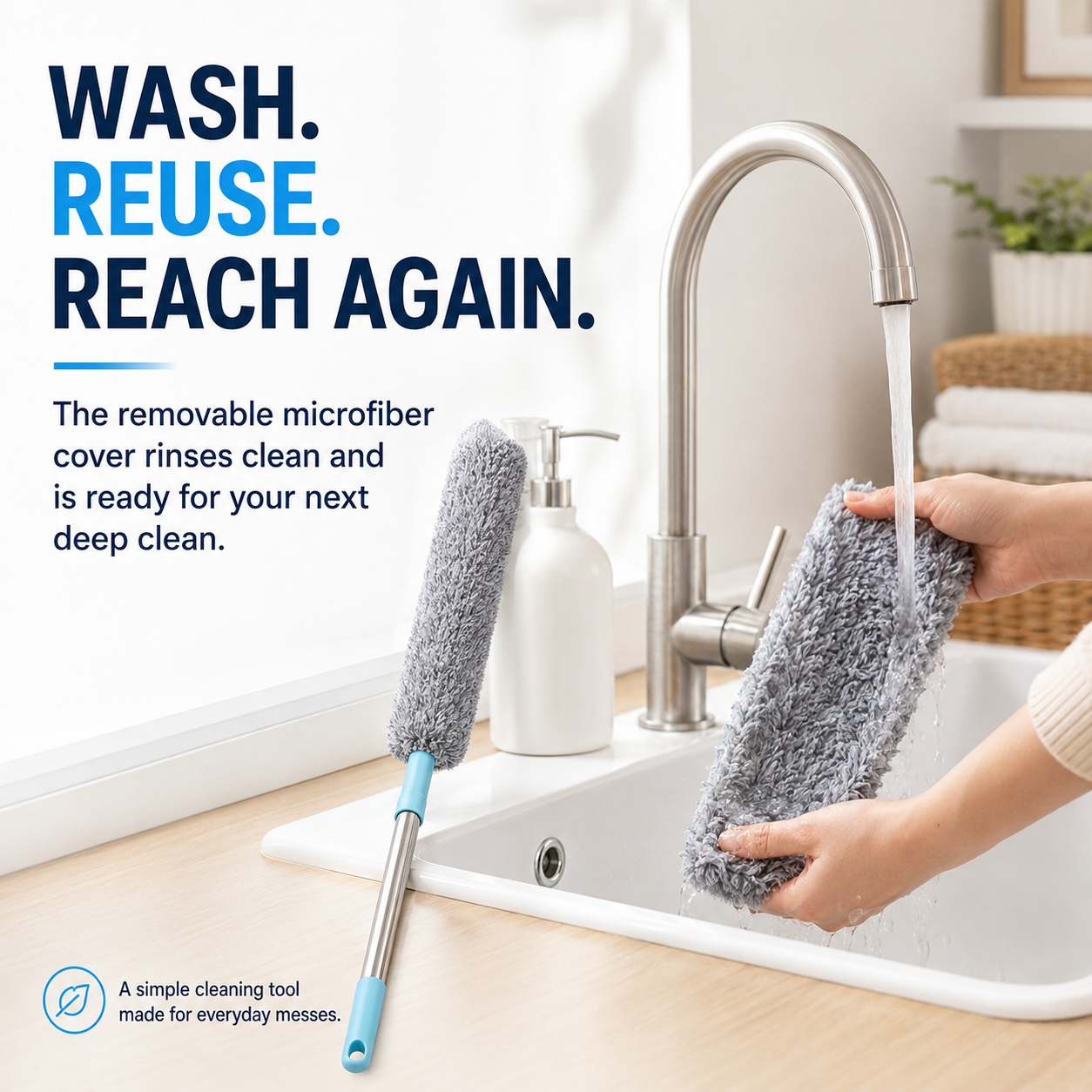 🧹 Flexible Microfiber Duster – Bend, Reach & Clean Hidden Dust
