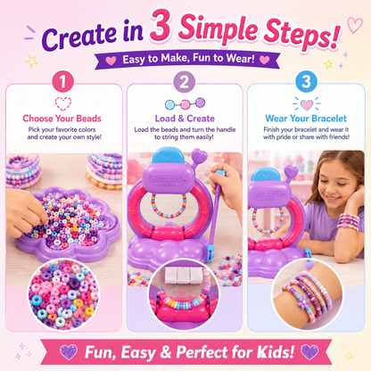 💖 Cool Maker Bracelet Maker Kit – DIY Friendship Bracelet Machine with 1200+ Colorful Beads | Creative Jewelry Craft Gift for Girls 5+