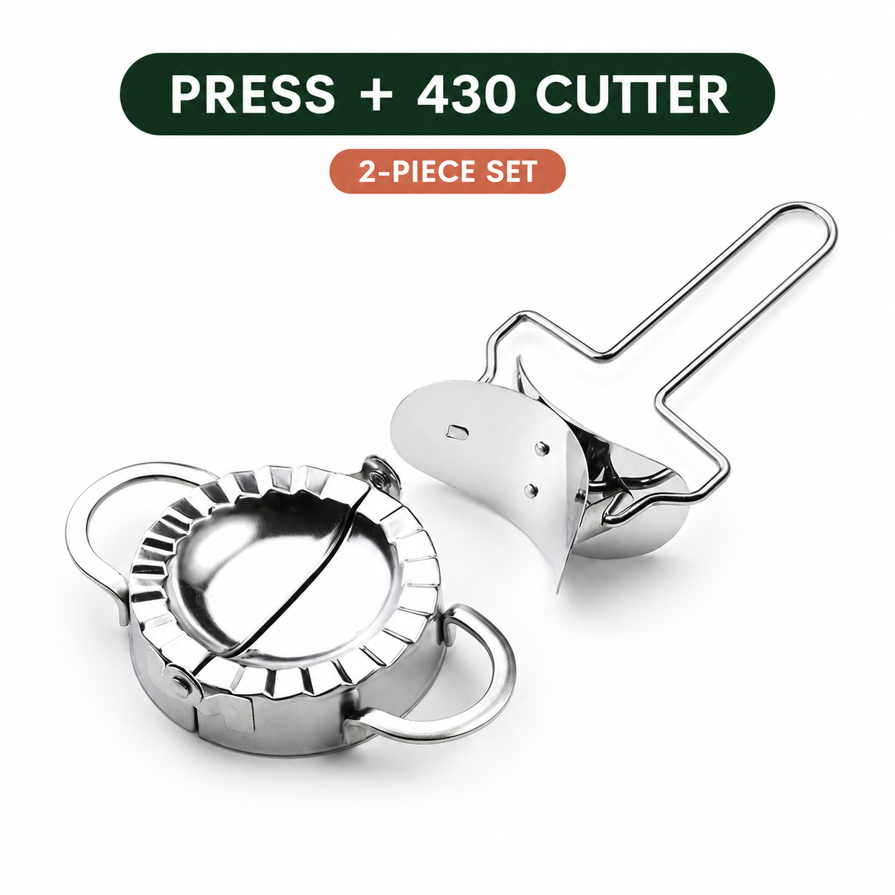 🥟 Stainless Steel Dumpling Maker & Dough Cutter Set – Roll, Fill, Press & Seal with Ease
