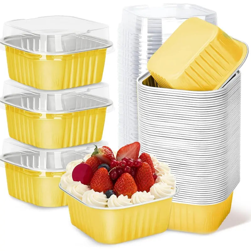 🧁 30-Pack Mini Pink Cake Pans With Lids – Create Perfect Individual Desserts For Every Celebration
