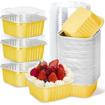🧁 30-Pack Mini Pink Cake Pans With Lids – Create Perfect Individual Desserts For Every Celebration