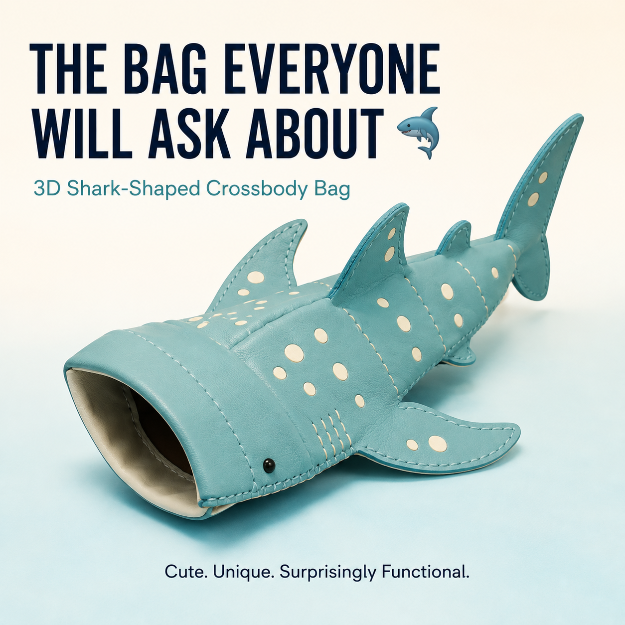 🦈 3D Shark Crossbody Bag – Unique Ocean-Inspired Phone Purse