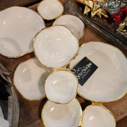 🔥 Limited-Time Sale🔥🍽️ Cluster Accent Bowls – Shiny Gold Snack & Appetizer Serving Dish