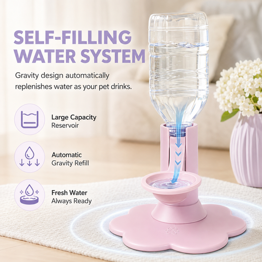 🐾 Adjustable Height Pet Water Dispenser – Self-Filling Gravity Water Bowl for Cats & Small Dogs
