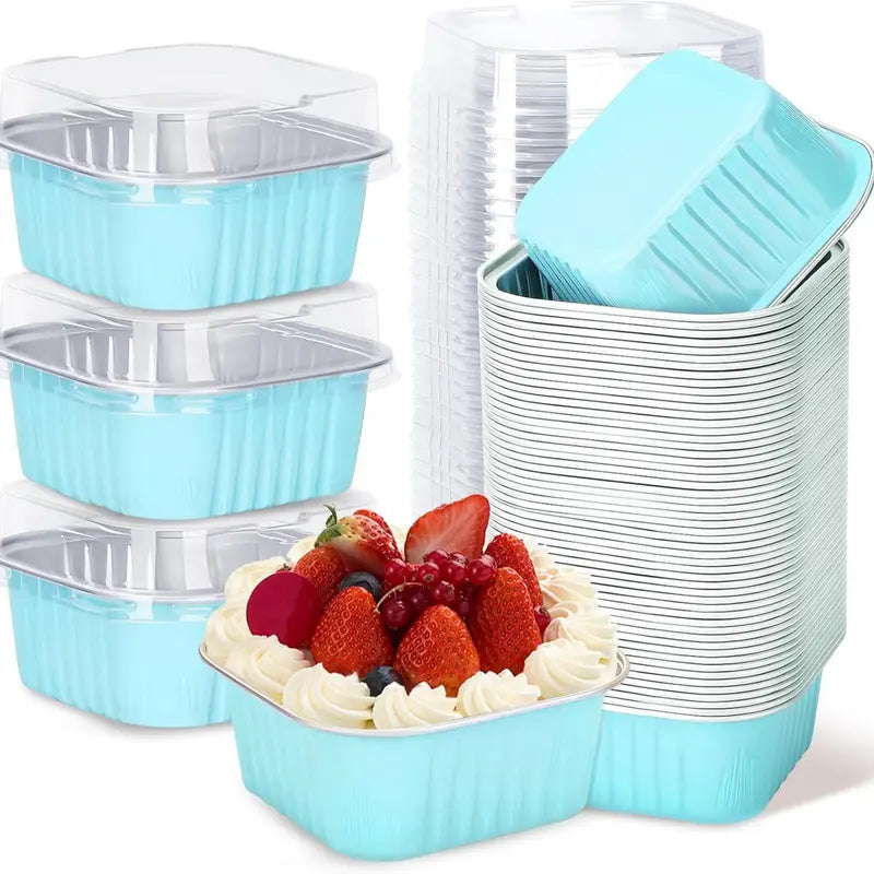 🧁 30-Pack Mini Pink Cake Pans With Lids – Create Perfect Individual Desserts For Every Celebration
