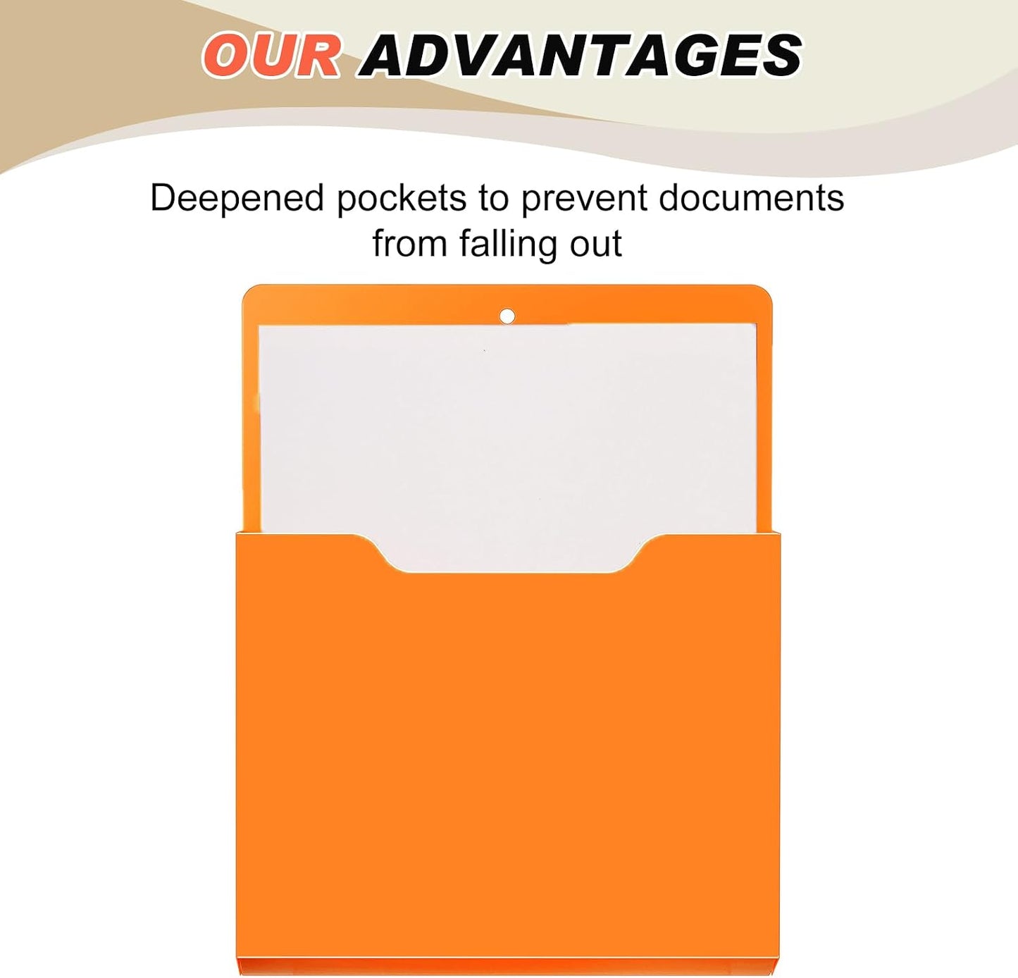 3Pcs Magnetic Wall File Organizer Magnetic Wall File Holder Refrigerator Magazine Holder for Mail Letters Paper(Bright Color,Vertical-large)