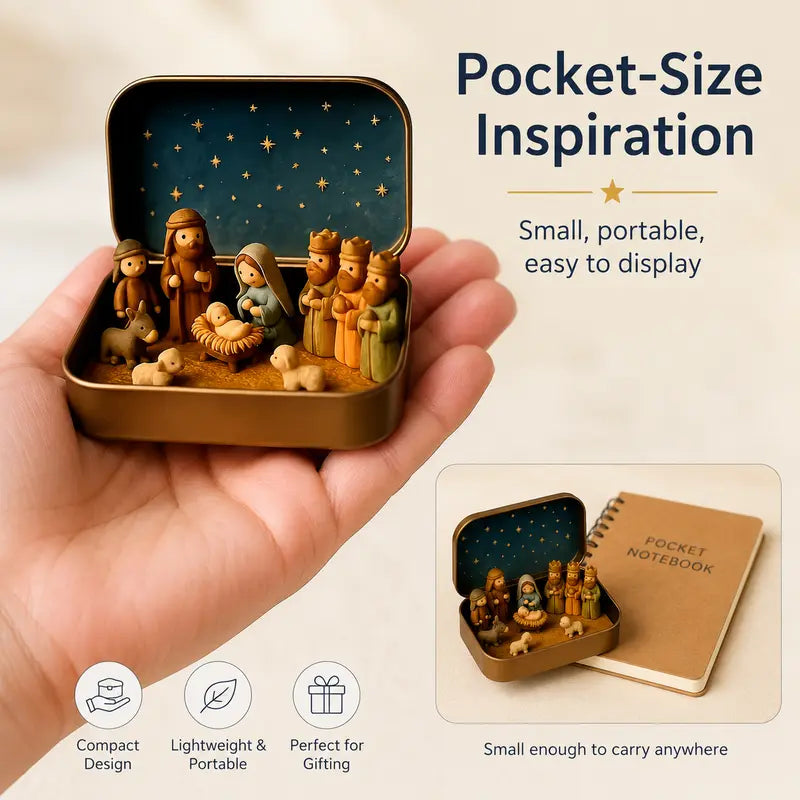 ✨ Mini Nativity Scene Set – A Tiny Christmas Keepsake Full of Faith & Love