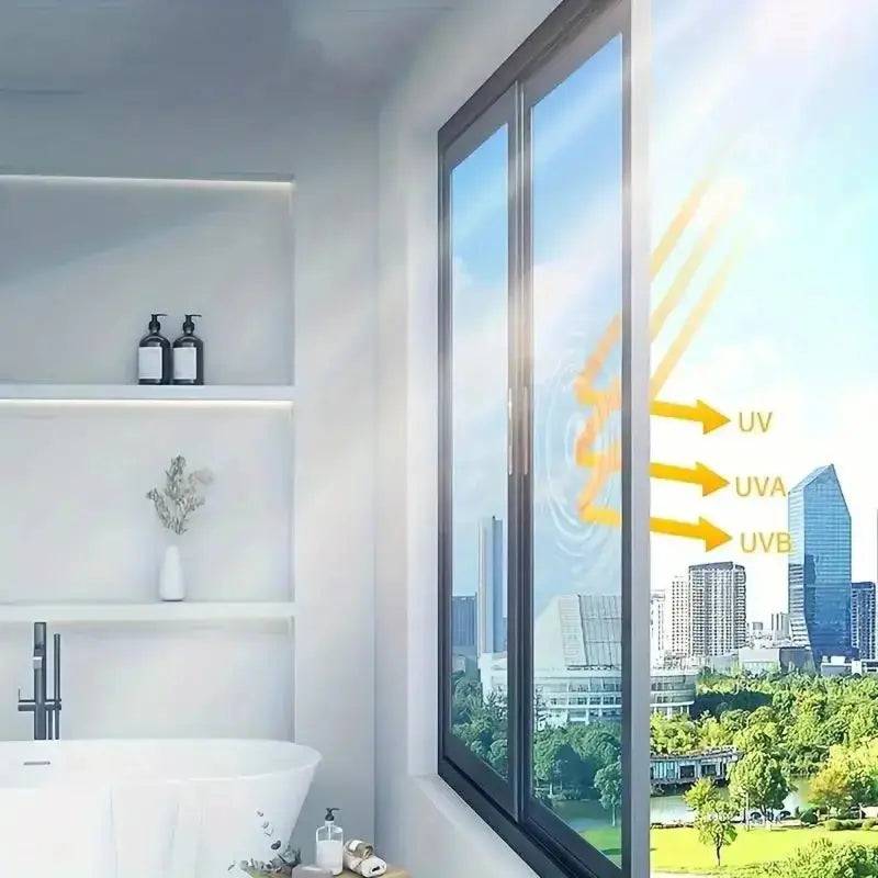 One-Way Privacy Window Film – Heat & UV Blocking Static Cling Glass Cover