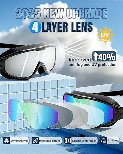 180° Panoramic Swimming Goggles – Leakproof, Anti-Fog Pool & Beach Gear