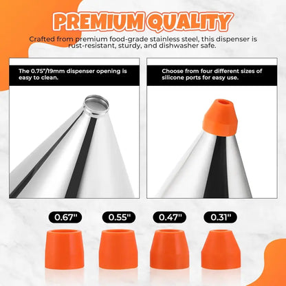 🥞 Easy-Squeeze Stainless Steel Batter Dispenser – Perfect Portions, Less Mess