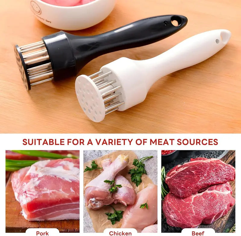 🥩 21-Pin Meat Tenderizer – Quick Marinade & Juicier Steak Prep