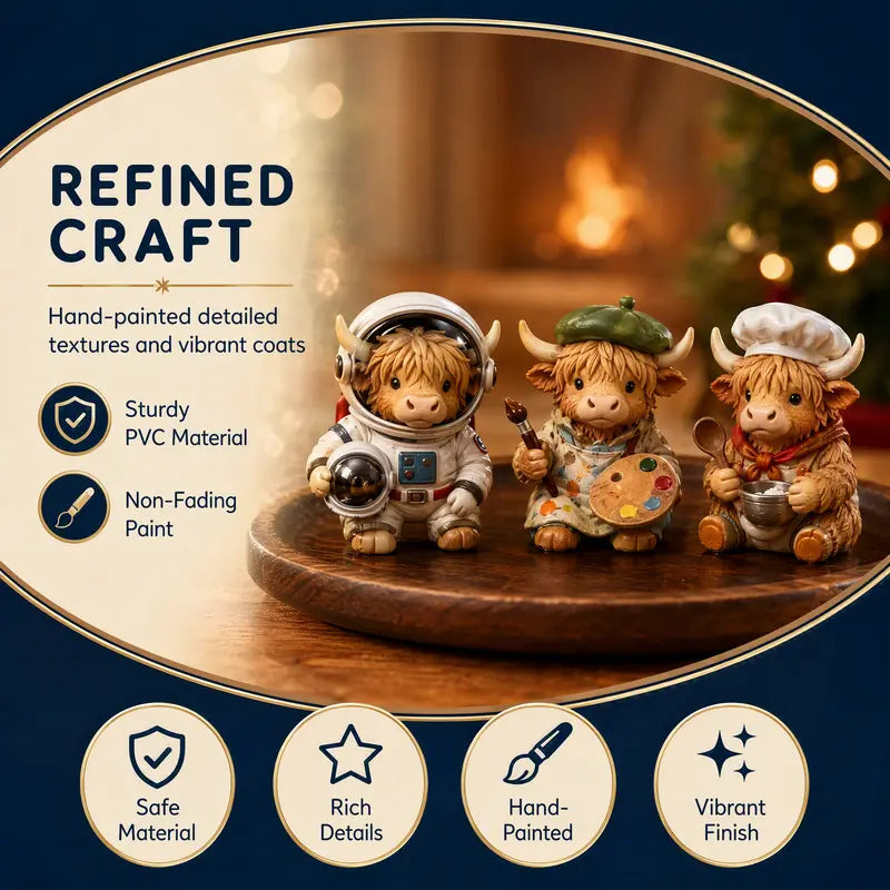 🎄 24-Day Highland Cow Advent Calendar – Christmas Countdown with 24 Collectible Mini Figures