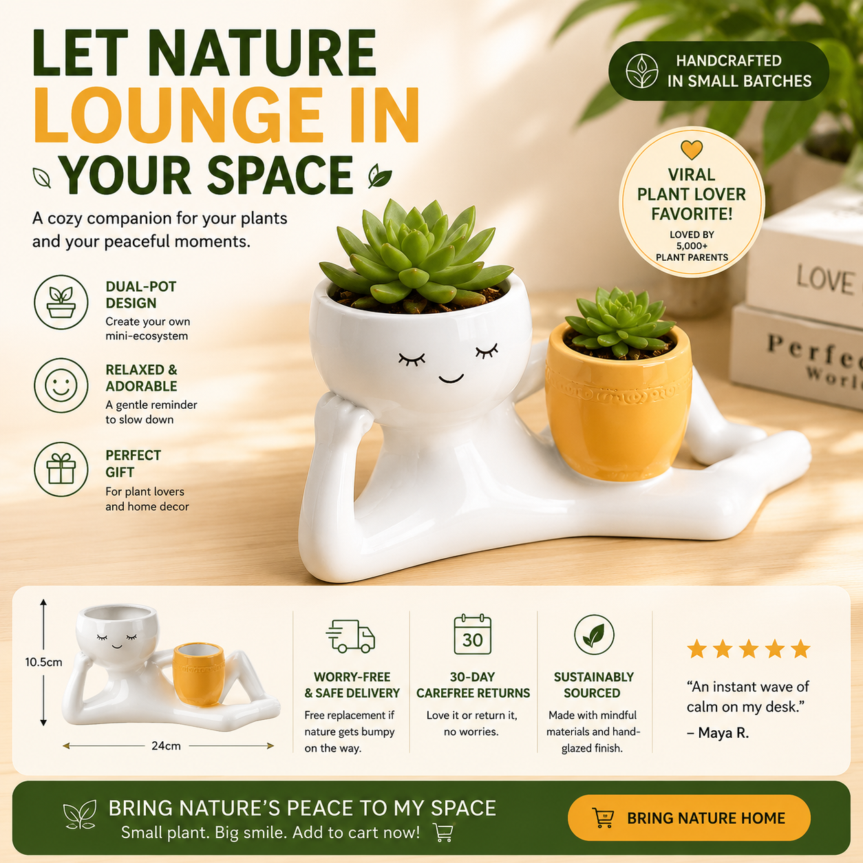 🌿 Goofy Garden Dual Pot Planter | Viral Plant Lover Gift