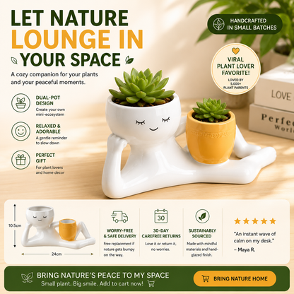 🌿 Goofy Garden Dual Pot Planter | Viral Plant Lover Gift