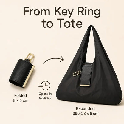 👜 Foldable Keychain Tote Bag – Compact & Expandable Reusable Carryall