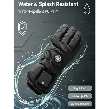 🔥 Rechargeable Heated Gloves – 3 Heat Settings, Waterproof Touchscreen Winter Gloves