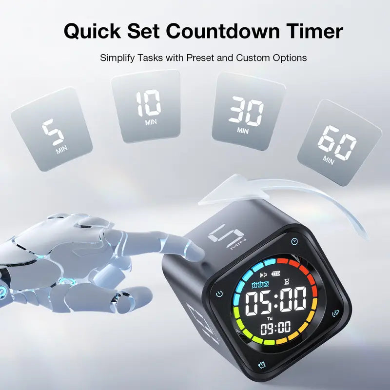 ⏳ Flip Pomodoro Timer Cube – Quick-Set Focus & Productivity Timer